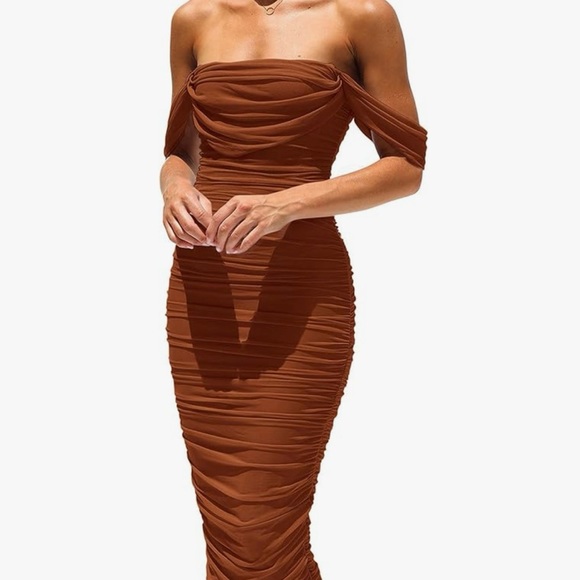 Burnt orange midi dress - Picture 3 of 5